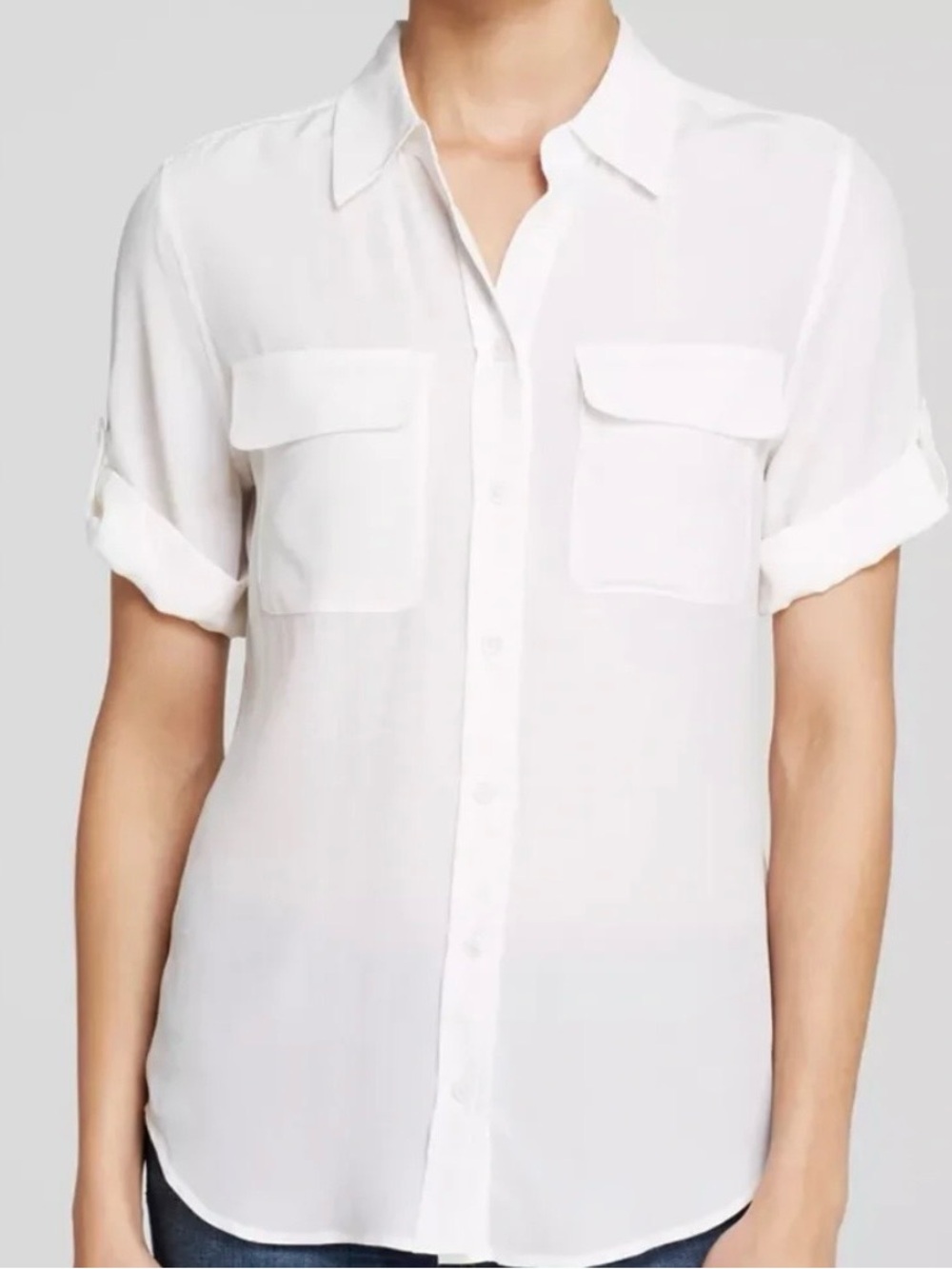 Equipment Silk Short-Sleeve Button-Up Shirt